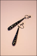 Vintage 1920s Black Glass Drop Earrings