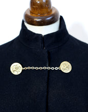 Vintage 1950s Black Wool Cape