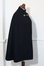 Vintage 1950s Black Wool Cape