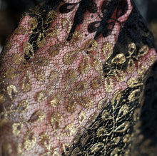 RESERVED FOR LINDA Vintage 1920s Black and Gold Lace Skirt