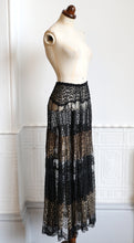 RESERVED FOR LINDA Vintage 1920s Black and Gold Lace Skirt