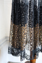 RESERVED FOR LINDA Vintage 1920s Black and Gold Lace Skirt