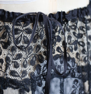 RESERVED FOR LINDA Vintage 1920s Black and Gold Lace Skirt