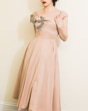 Vintage 1950s Dusky Pink Beaded Cocktail Dress
