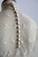 Vintage 1970s Edwardian Style Cream Lace Wedding Dress