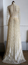 Vintage 1970s Edwardian Style Cream Lace Wedding Dress