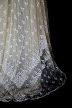 Vintage 1970s Edwardian Style Cream Lace Wedding Dress
