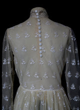 Vintage 1970s Edwardian Style Cream Lace Wedding Dress