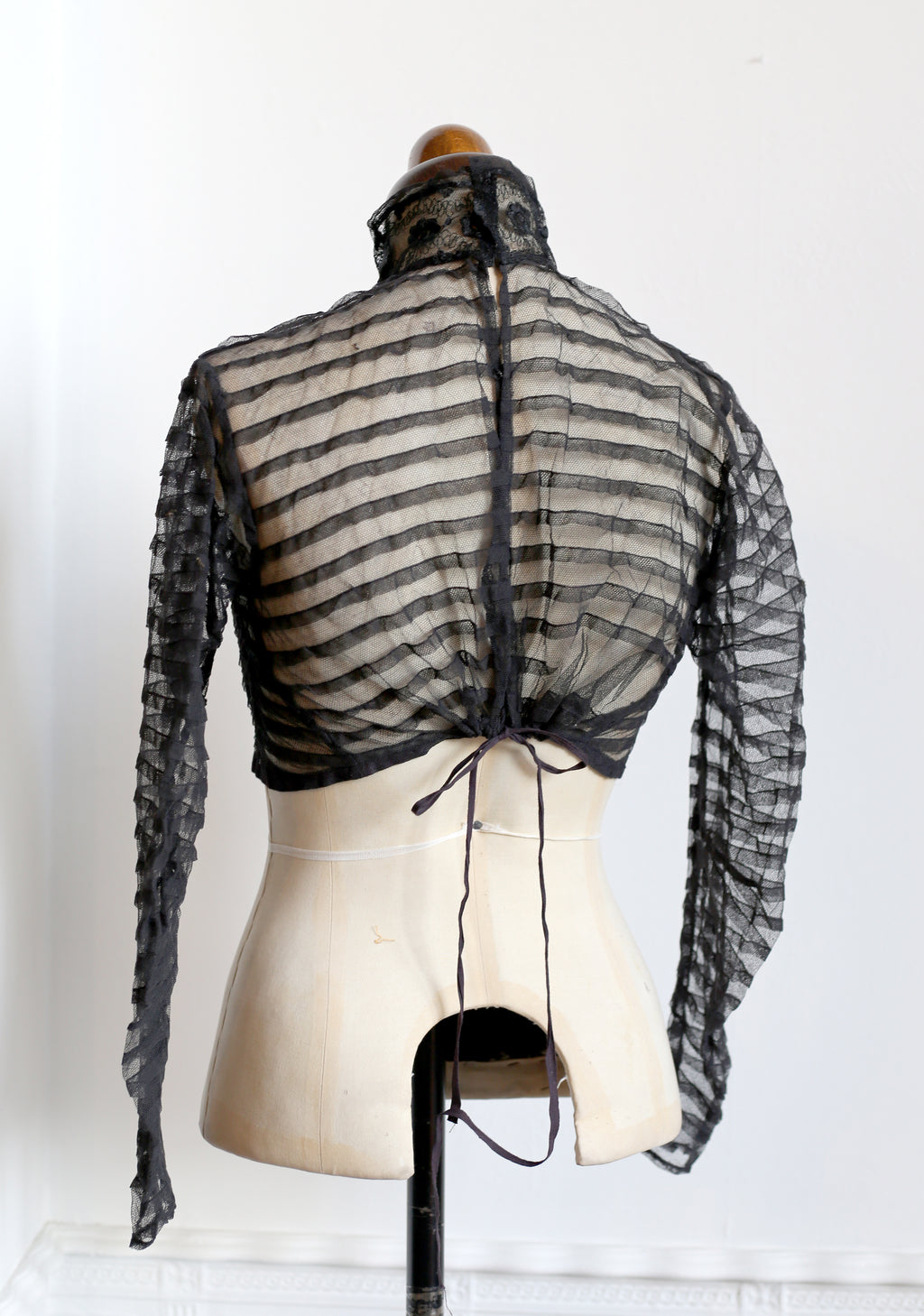 Antique Victorian Stripe Tulle Bodice Top