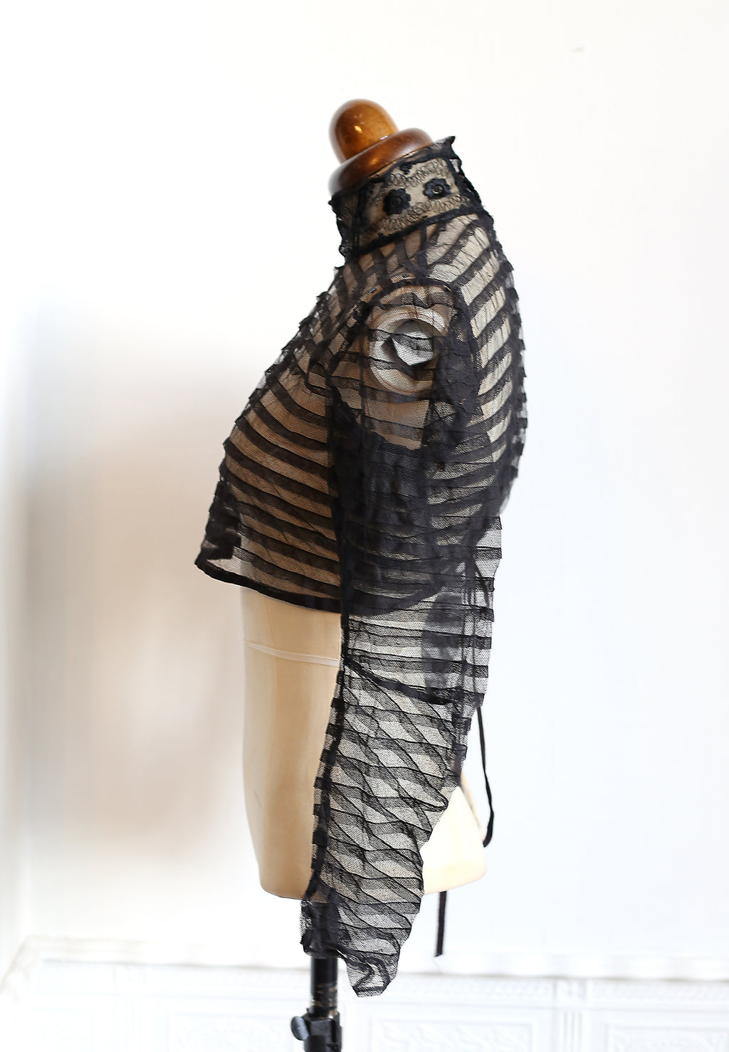 Antique Victorian Stripe Tulle Bodice Top
