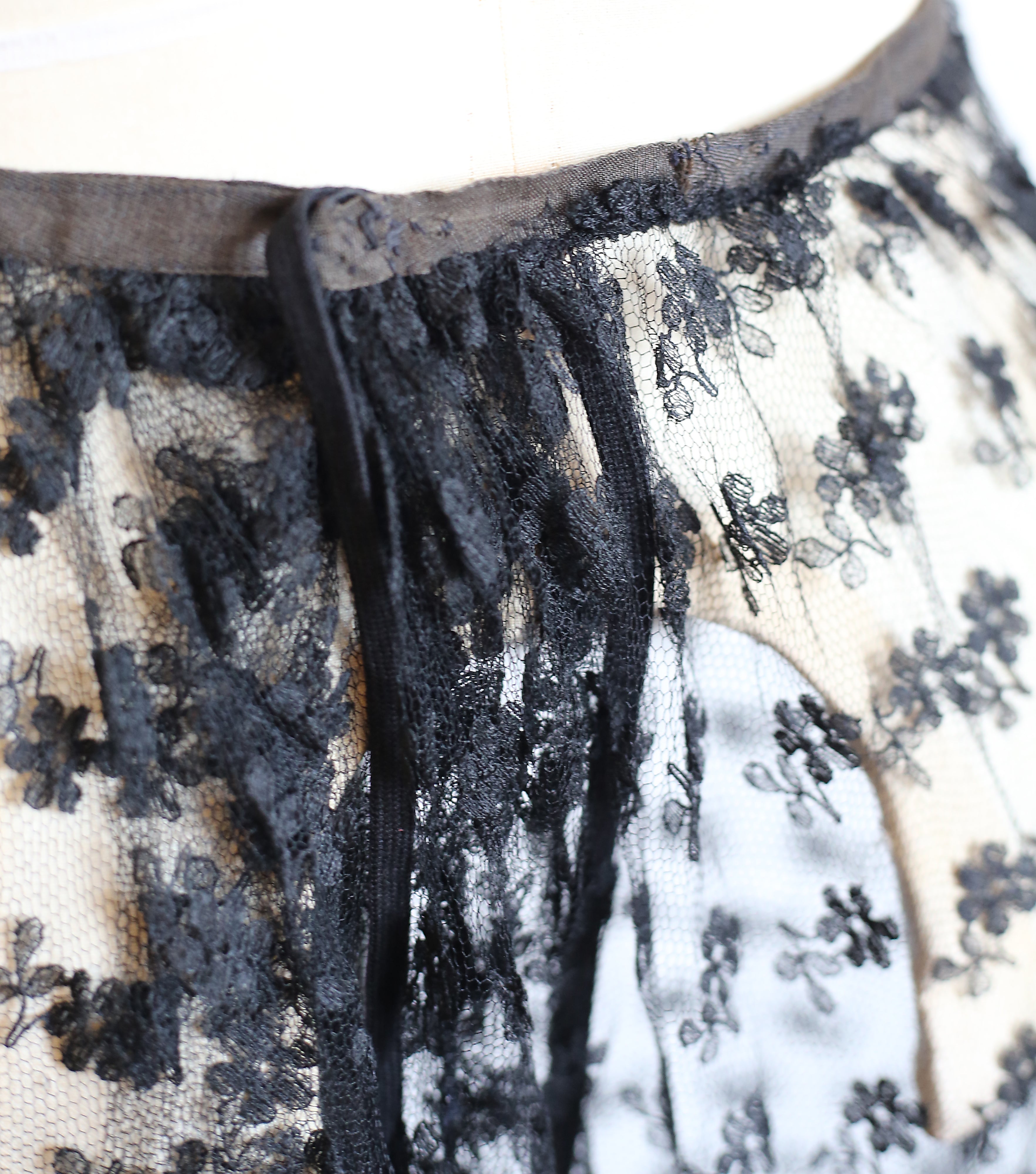 Vintage 1920s Black Lace Skirt
