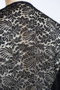 Vintage 1930s Black Lace Tie Top