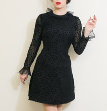 Vintage 1960s Black Dot Ruffle Mini Dress