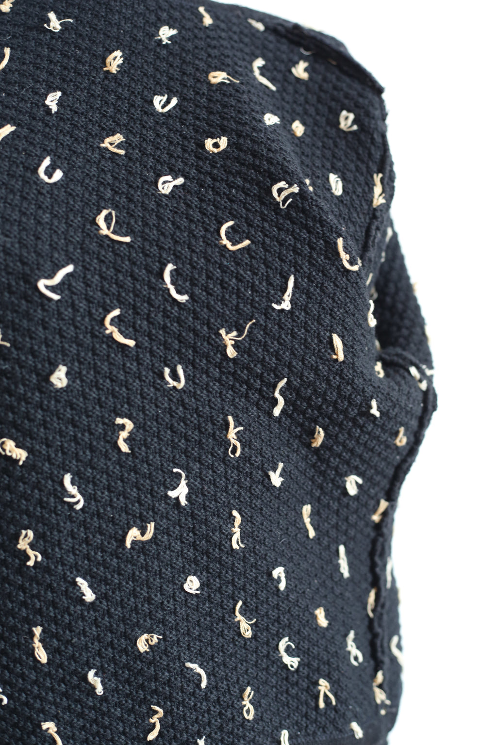 Vintage 1950s Black Polka dot Hand Knitted Cardigan