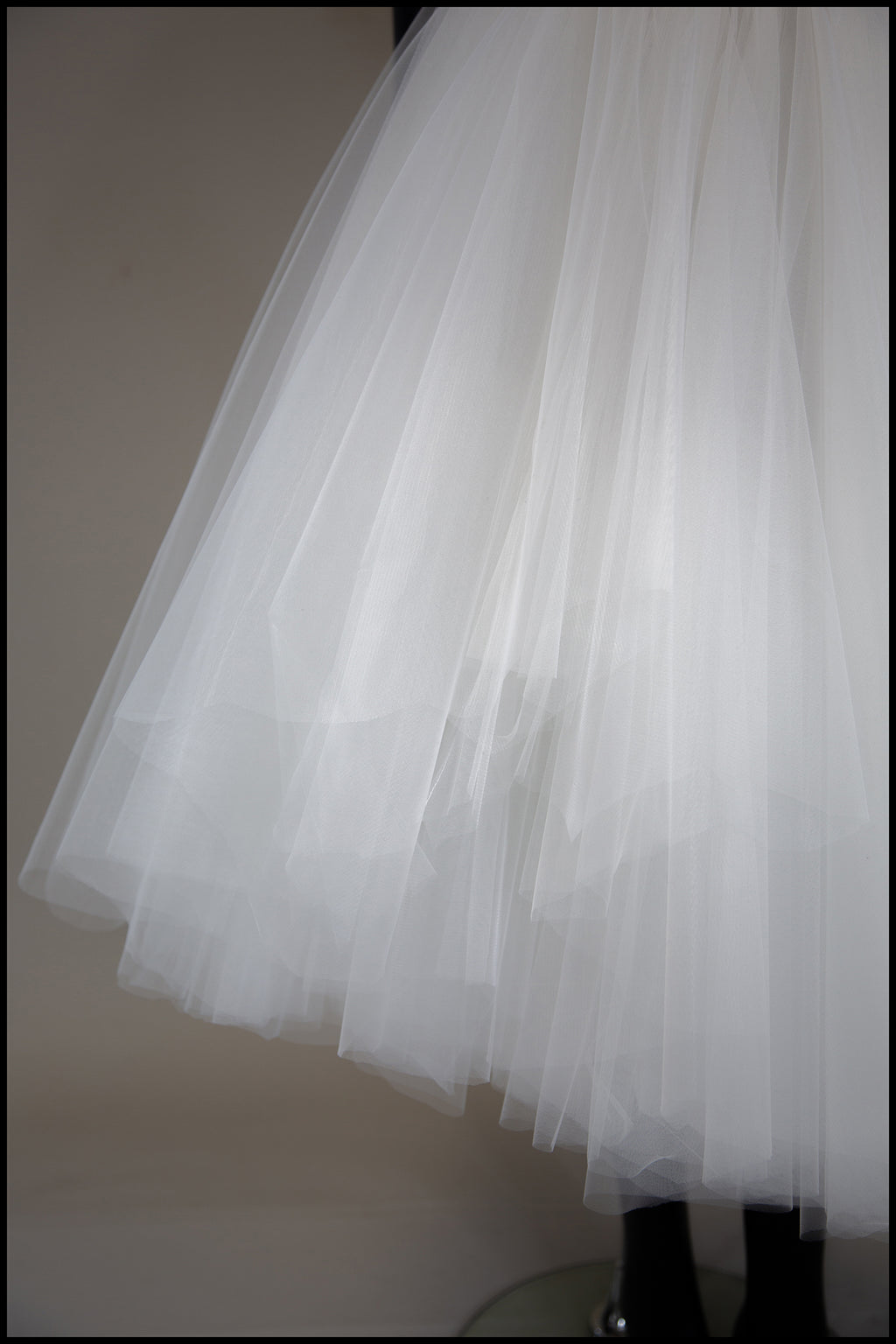 Ivory Tulle Ballet Midi Skirt