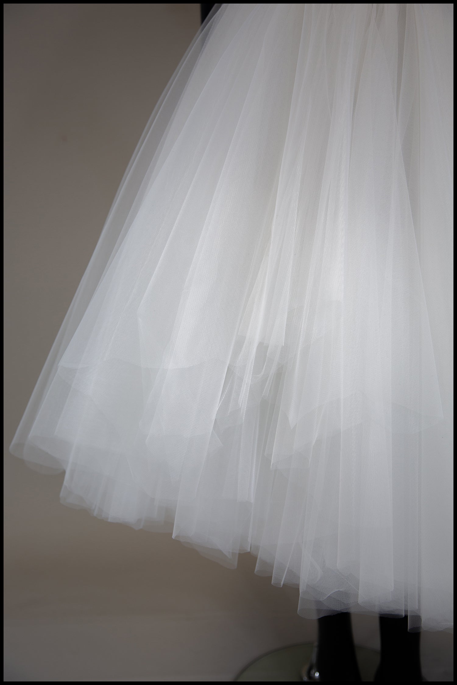Ivory Tulle Ballet Midi Skirt