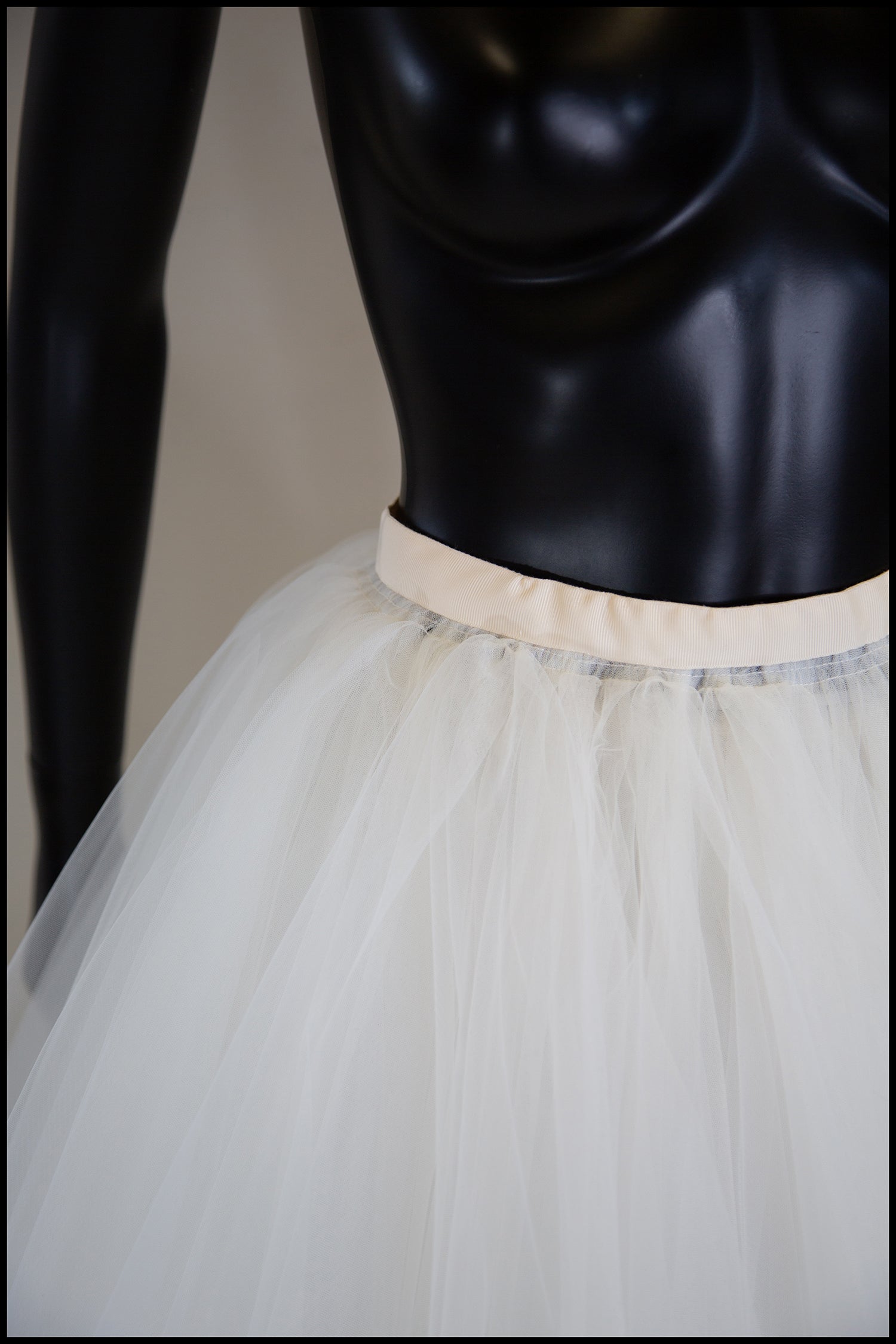 Ivory Tulle Ballet Midi Skirt