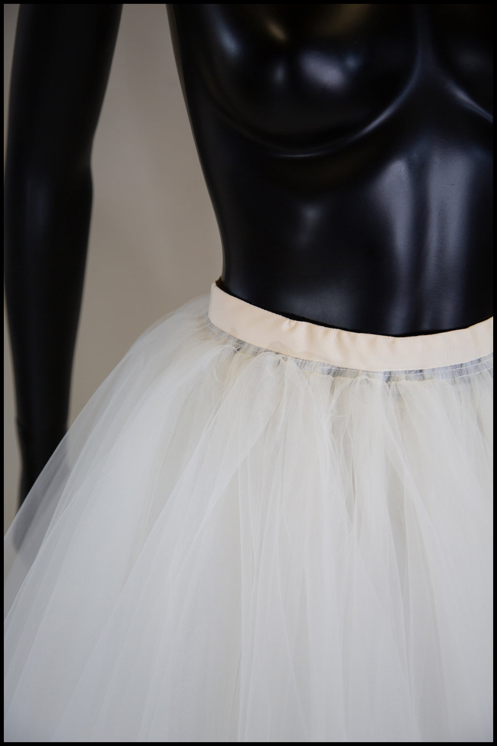 Ivory Tulle Ballet Midi Skirt