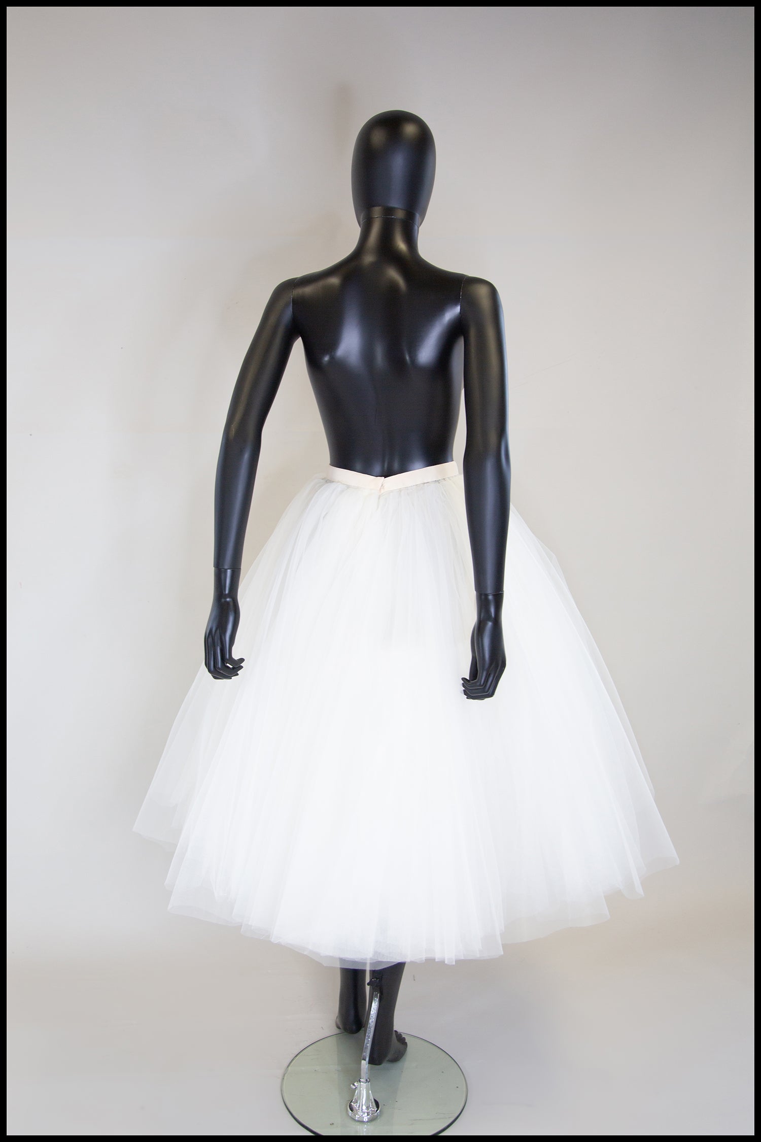 Ivory Tulle Ballet Midi Skirt