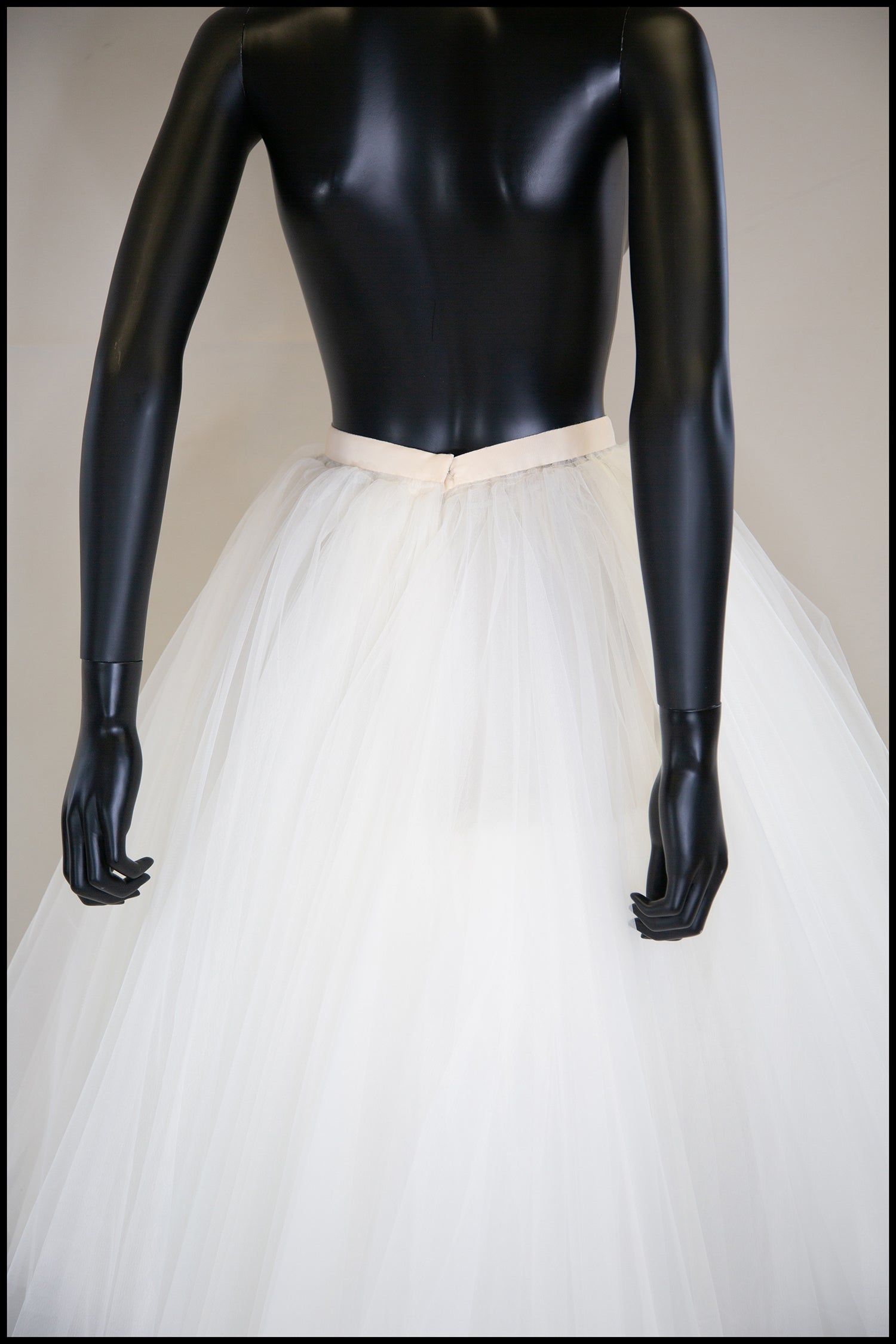 Ivory Tulle Ballet Midi Skirt
