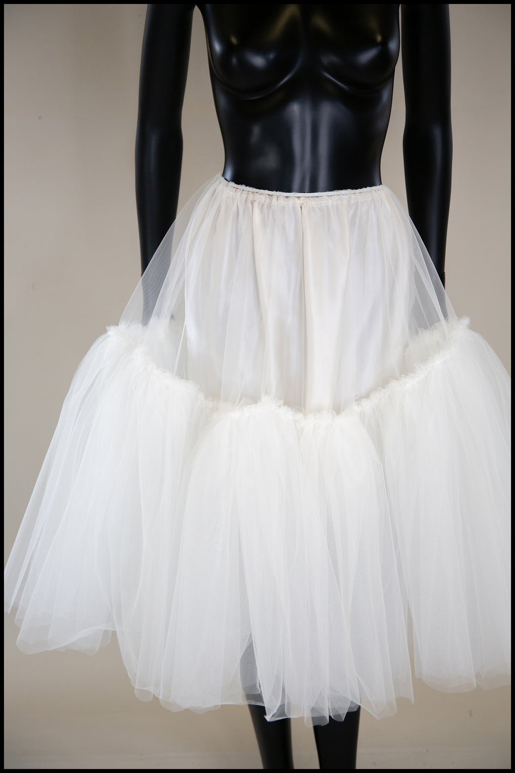 Ivory Tulle Ballet Midi Skirt