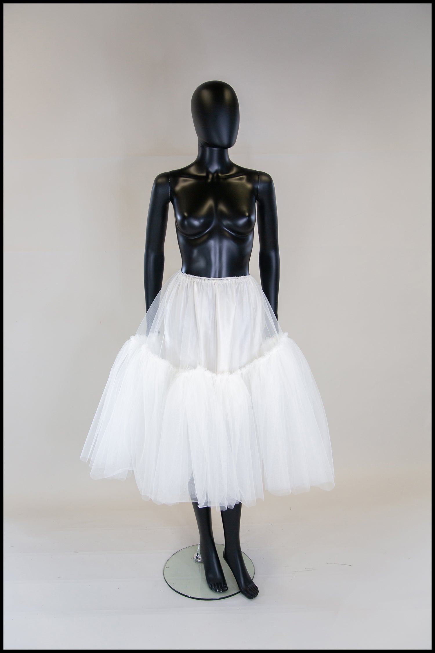 Ivory Tulle Ballet Midi Skirt