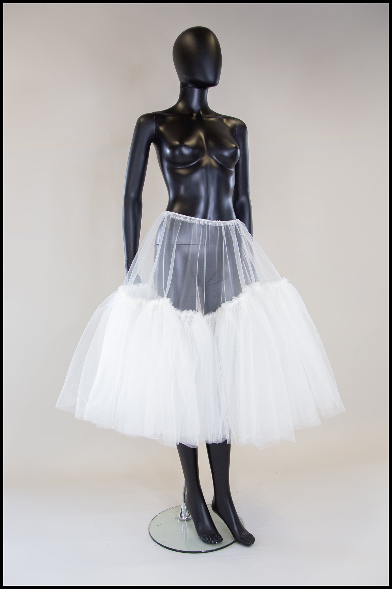 Ivory Tulle Ballet Midi Skirt