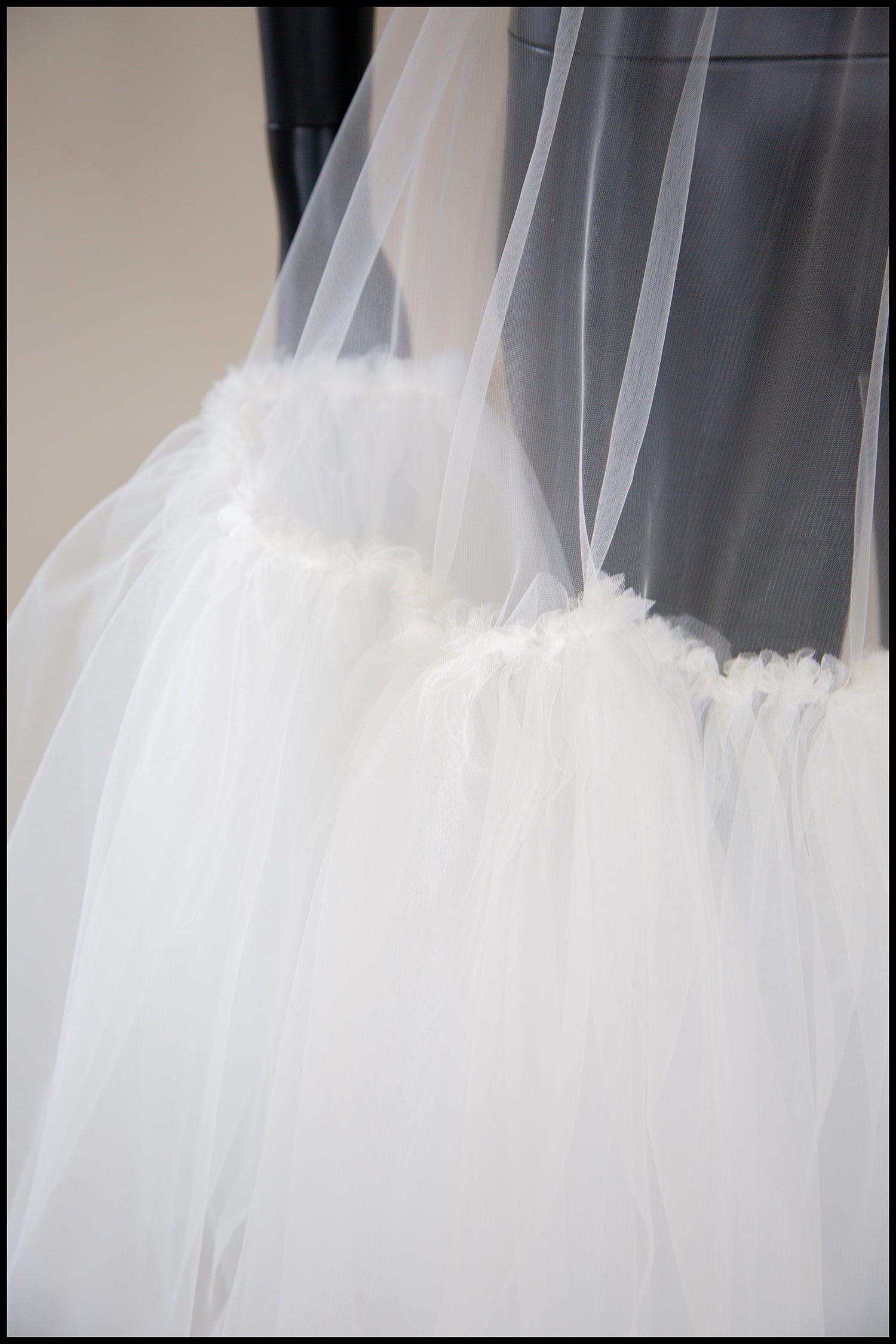 Ivory Tulle Ballet Midi Skirt