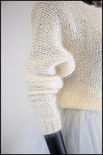 Vintage 1980s Ivory Hand Knit Mohair Sweater