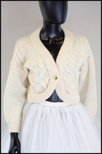 vintage hand knit cardigan ivory cream 