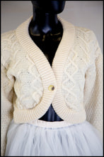 Vintage 1980s Cream Chunky Wool Cardigan