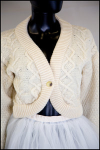 Vintage 1980s Cream Chunky Wool Cardigan