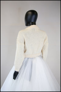 Vintage 1980s Cream Chunky Wool Cardigan