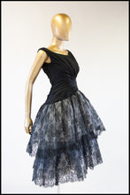 RESERVED Vintage 1950s Black Chantilly Lace Couture Cocktail Dress