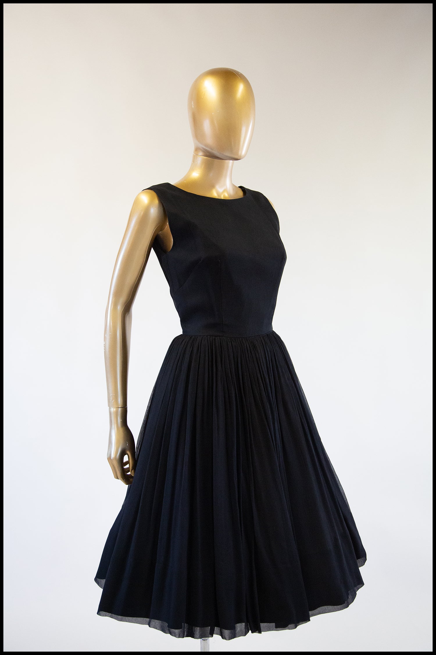 sachin and babi light blue dress Vintage 1950s Black Silk Chiffon Midi Dress – ALEXANDRA-KING