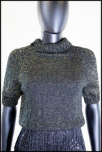 Vintage 1970s Black Gold Lurex Sweater