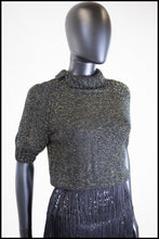 Vintage 1970s Black Gold Lurex Sweater