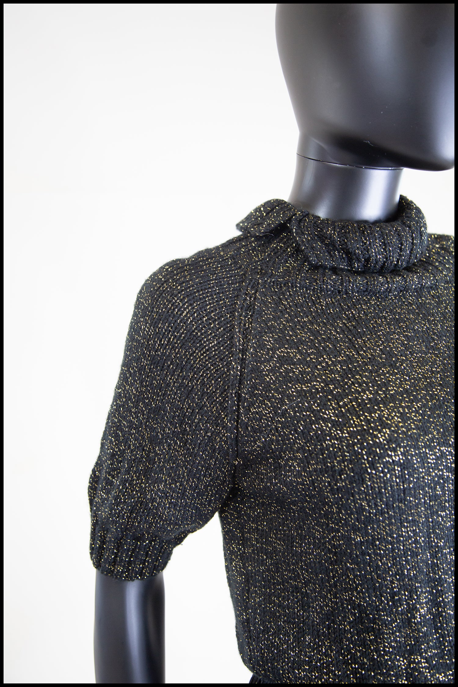 Vintage 1970s Black Gold Lurex Sweater