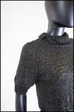 Vintage 1970s Black Gold Lurex Sweater