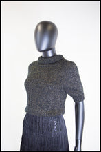 Vintage 1970s Black Gold Lurex Sweater