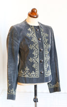 Vintage 1960s Grey Embroidered Fitted Jacket