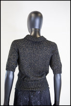 Vintage 1970s Black Gold Lurex Sweater