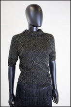 Vintage 1970s Black Gold Lurex Sweater