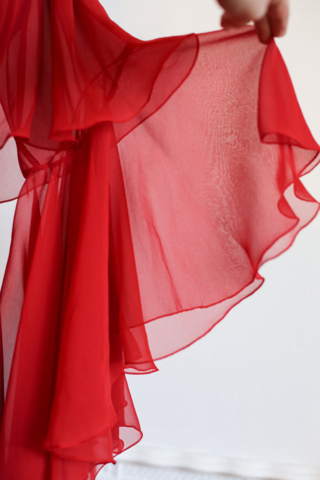 Vintage 1970s Burnt Red Chiffon Dress