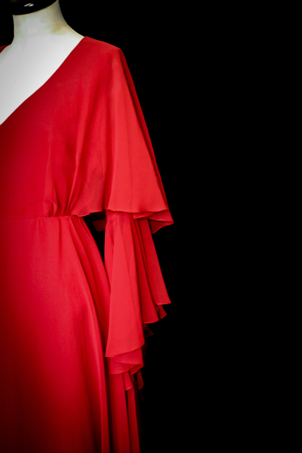 Vintage 1970s Burnt Red Chiffon Dress