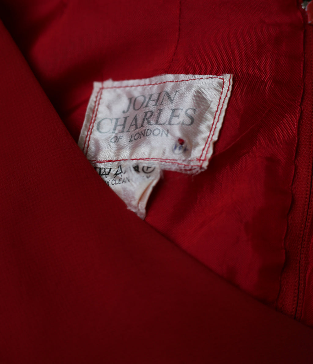 Vintage 1970s Burnt Red Chiffon Dress