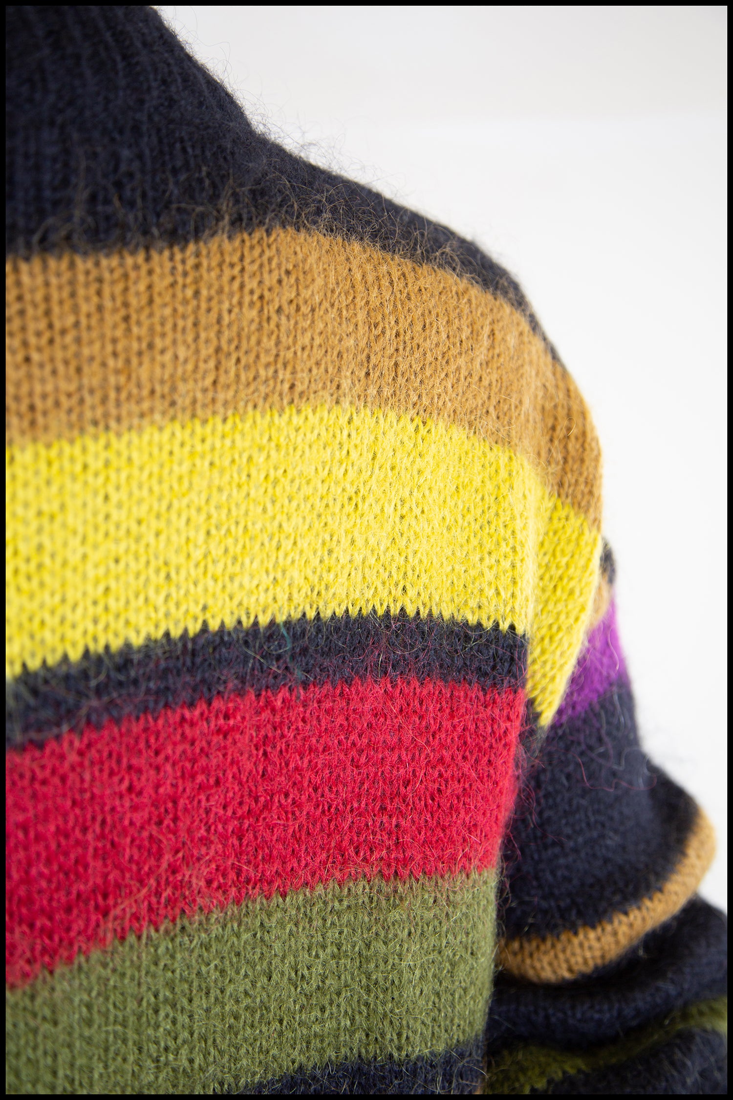 Vintage 1980s Mohair Multi Stripe Long Sweater