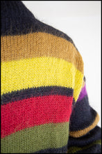 Vintage 1980s Mohair Multi Stripe Long Sweater