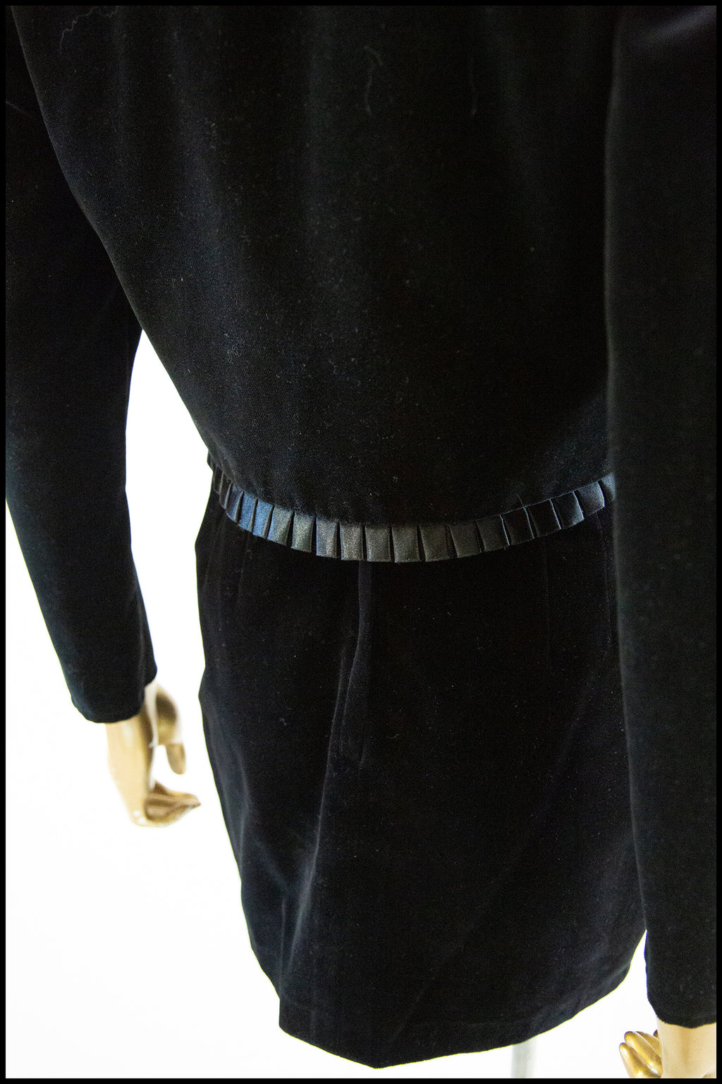 Vintage 1990s Black Velvet Mini Skirt Suit