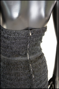 Vintage 1950s Black Fringed Cocktail Dress